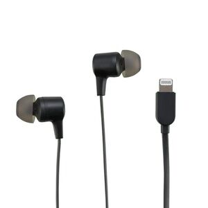 ONN Black Lightning Connector Earphones with Cord for IPhone/IPad